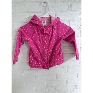 Gymboree Girls Pink Diamond Print Hooded Jacket XS 4